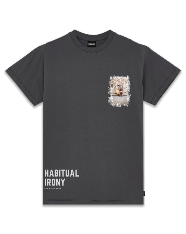 dark grey graphic tee