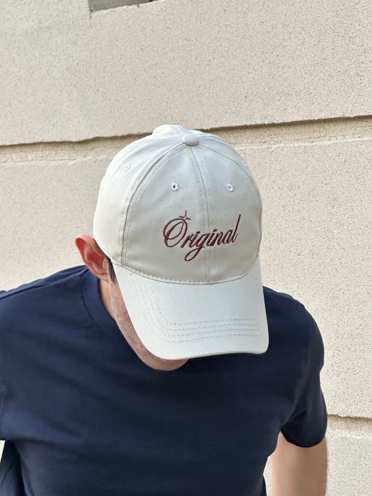 Beige Cap with Óriginal (Rust) Embroidery
