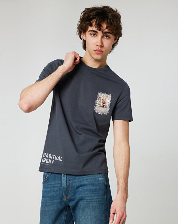 dark grey graphic tee