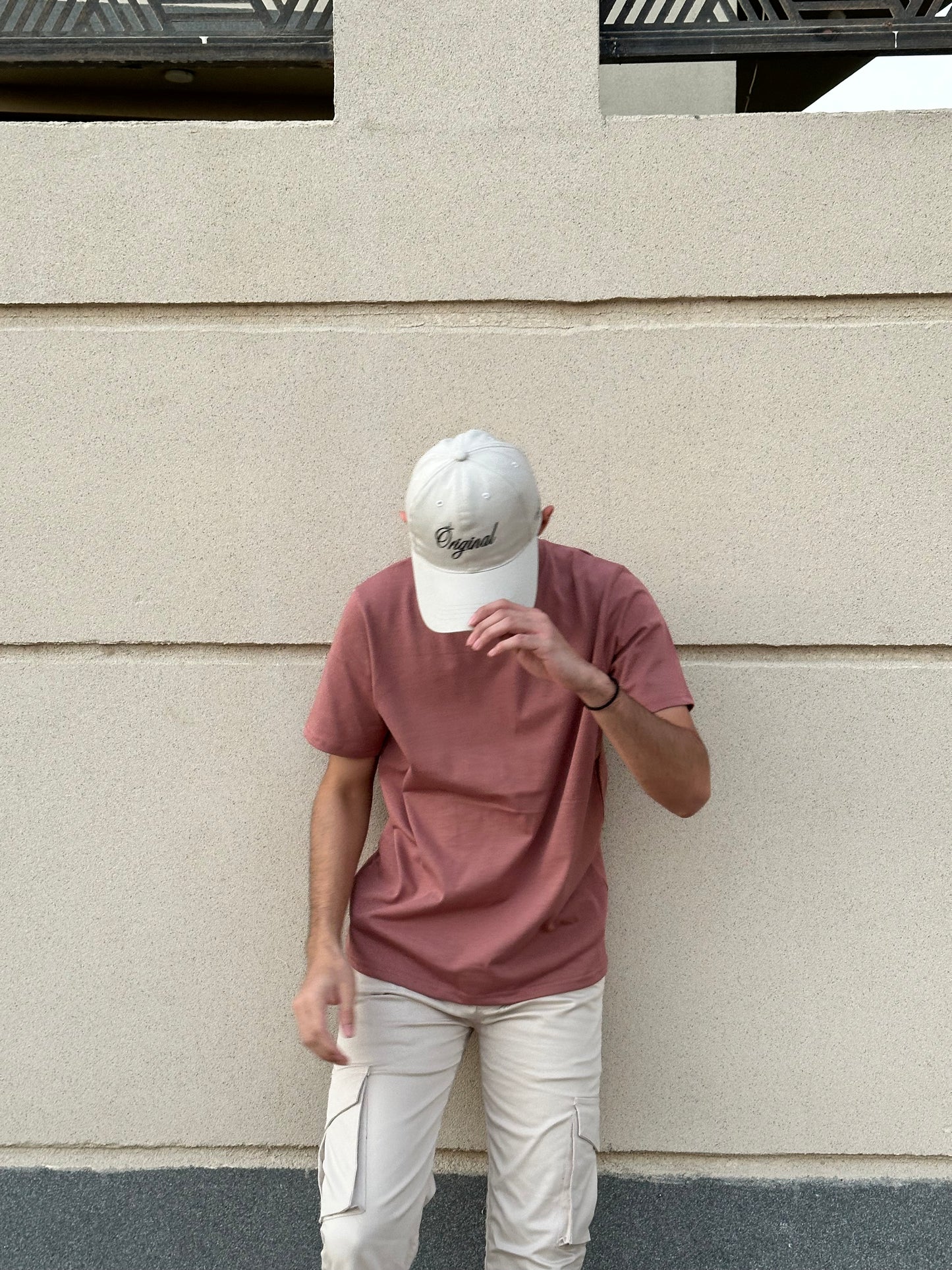Beige Cap with Óriginal (Black) Embroidery