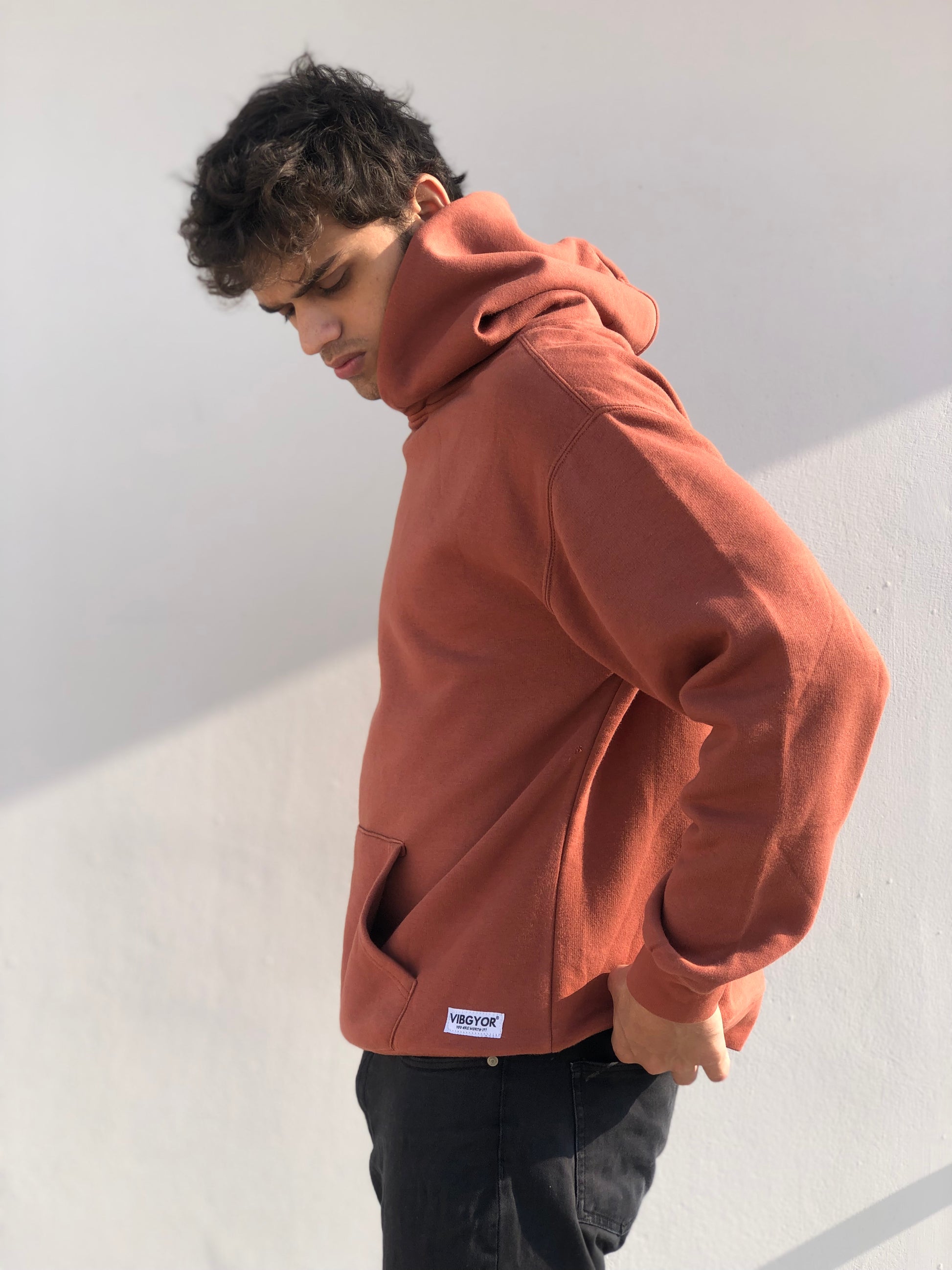 rust brown oversized hoodie in pakistan for online shopping
