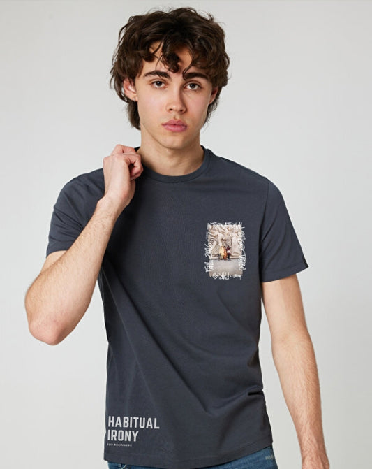 dark grey graphic tee