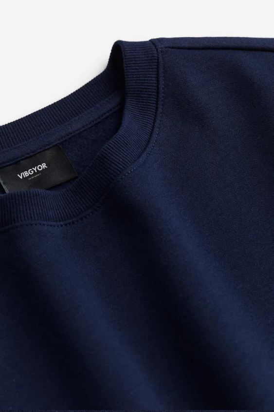 navy blue oversized sweatshirt