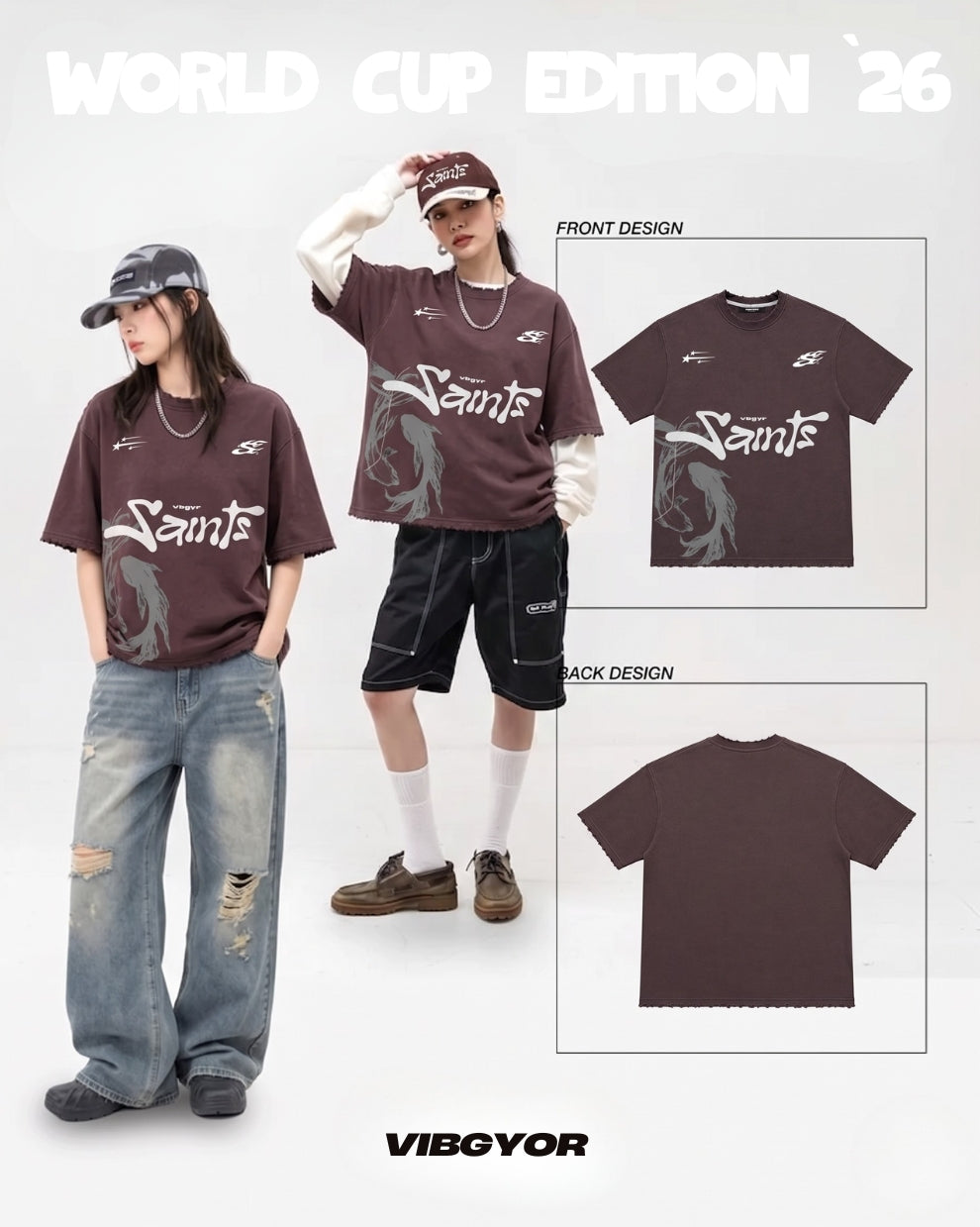 Yin Yan - Washed Tee (Maroon)