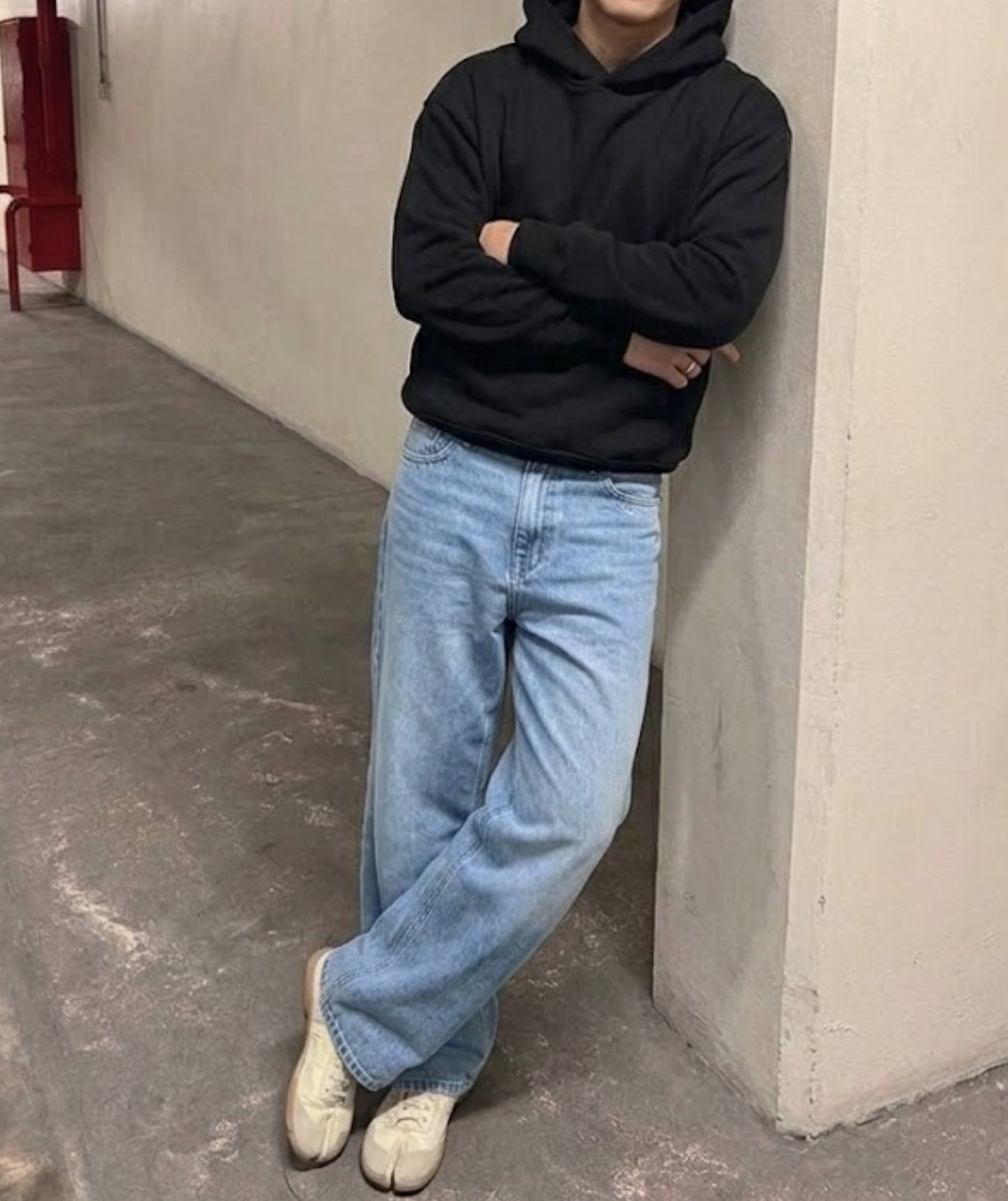 Blue Baggy Wide-Leg Jeans