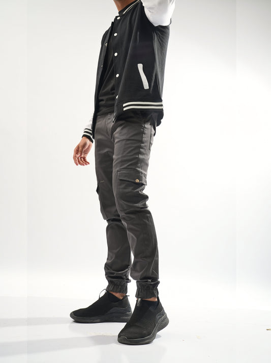 Men’s Regular Fit Cargo Trousers in Grey – Pakistan