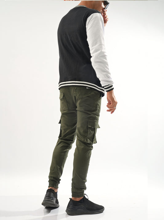 Men’s Regular Fit Cargo Trousers in Olive – Pakistan