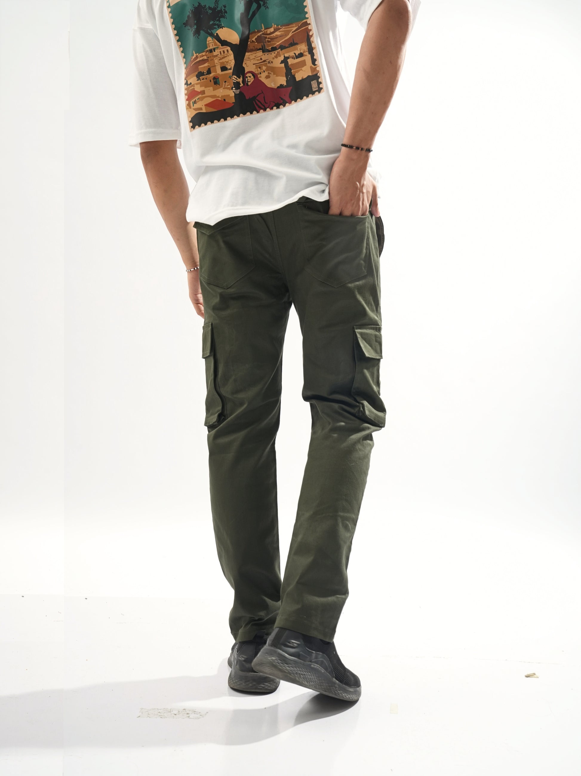 loose fit olive cargo pants in pakistan
