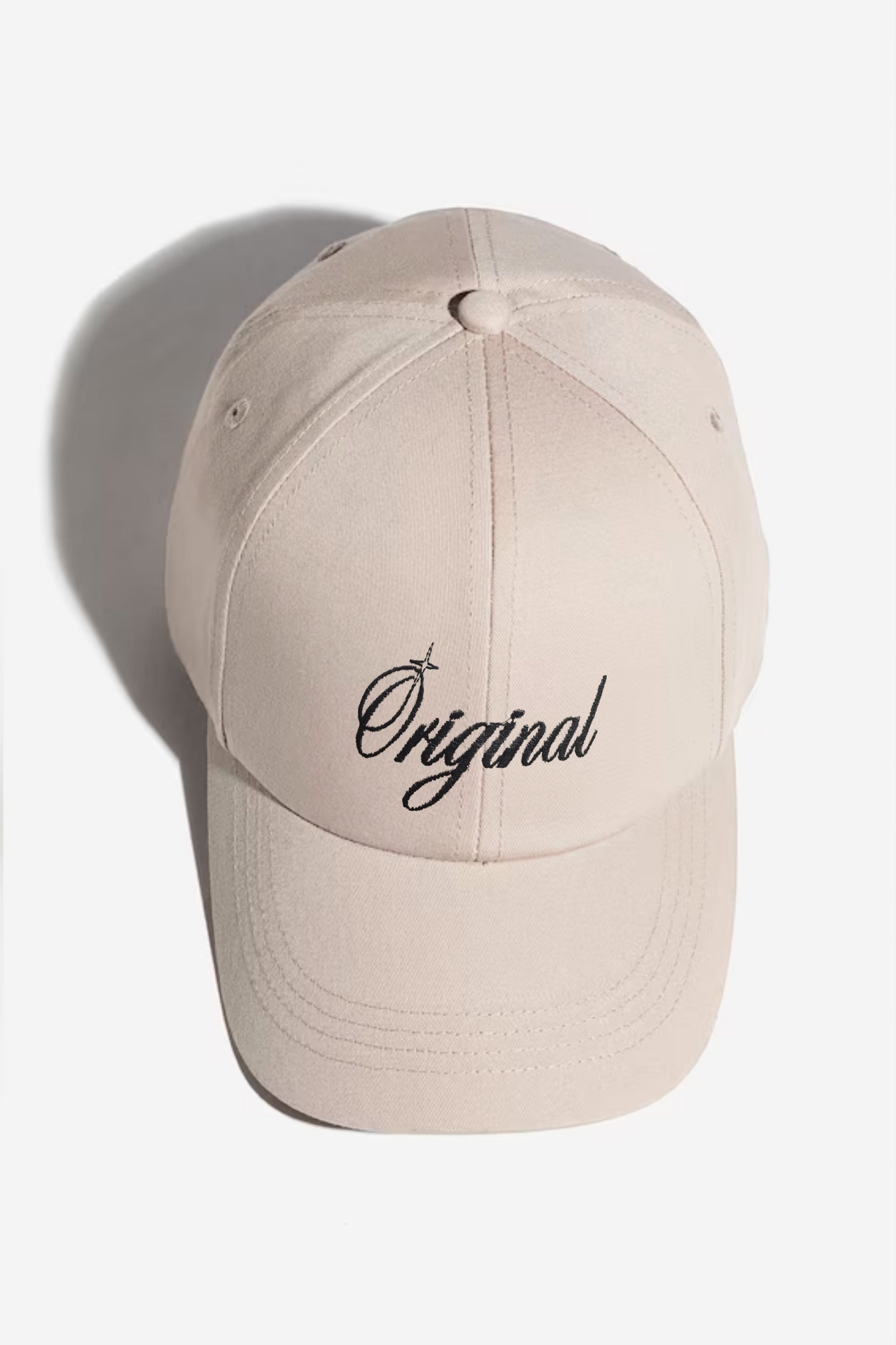 Beige Cap with Óriginal (Black) Embroidery