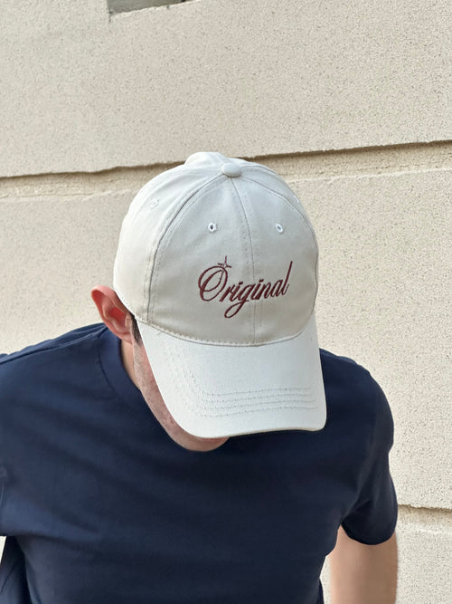 Beige Cap with Óriginal (Rust) Embroidery