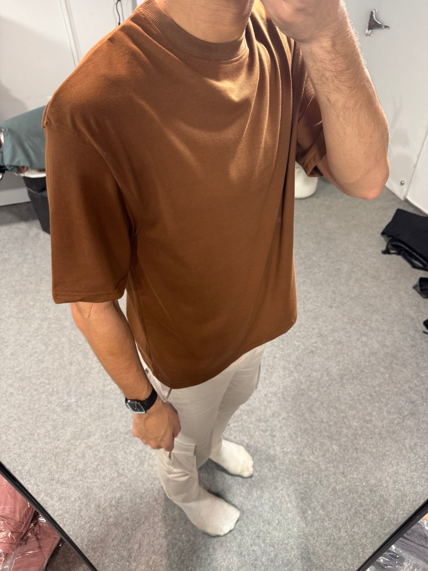 Oversized T-shirt - Brown