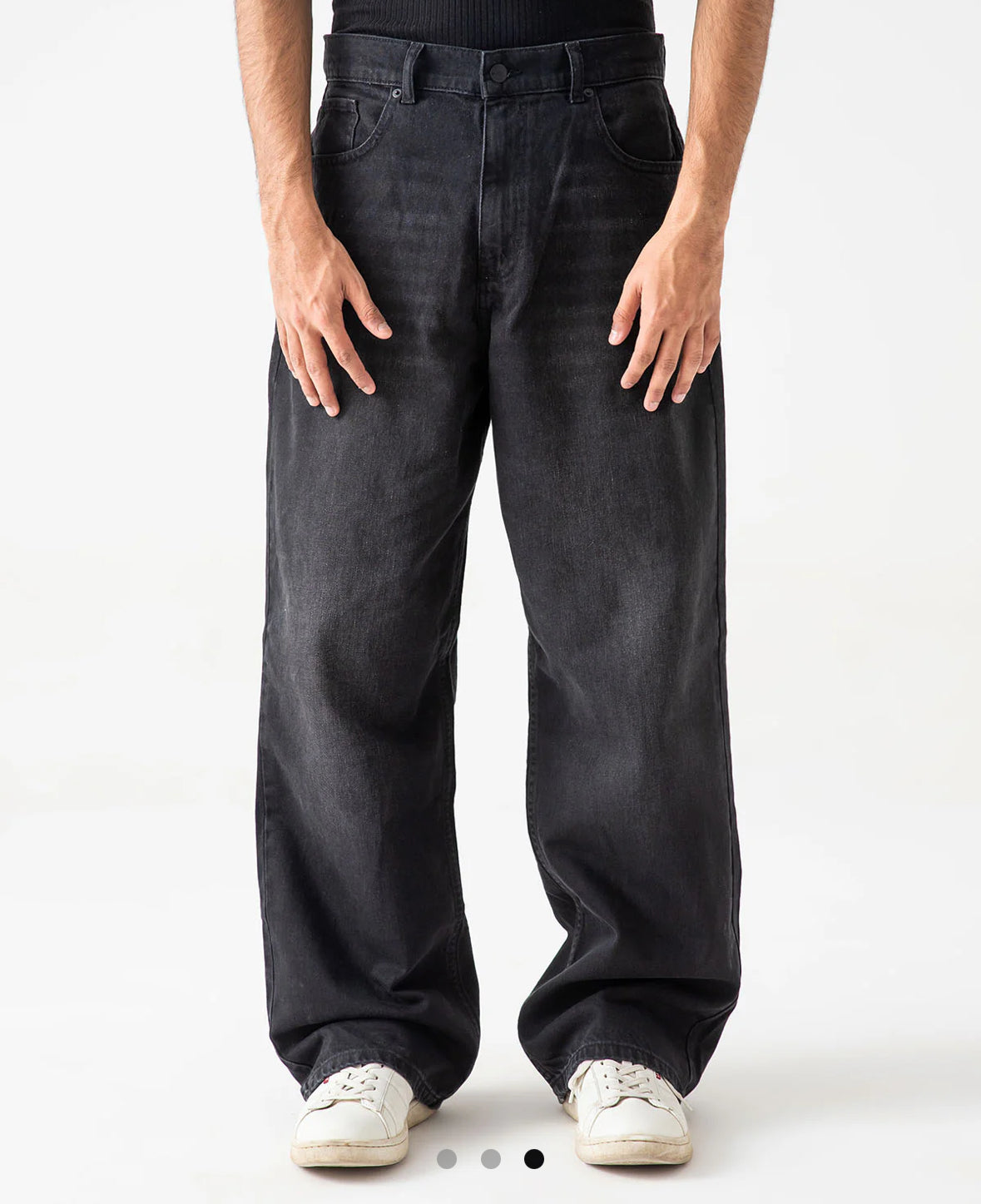 Grey Baggy Wide-Leg Jeans