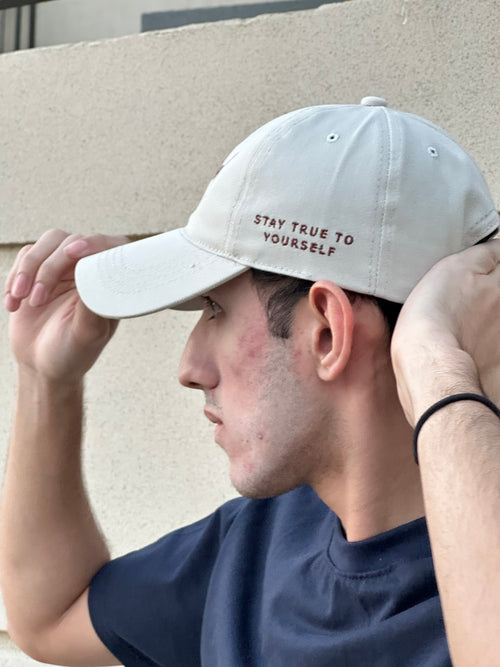 Beige Cap with Óriginal (Rust) Embroidery
