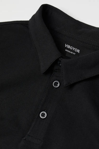 Long black polo shirt hotsell