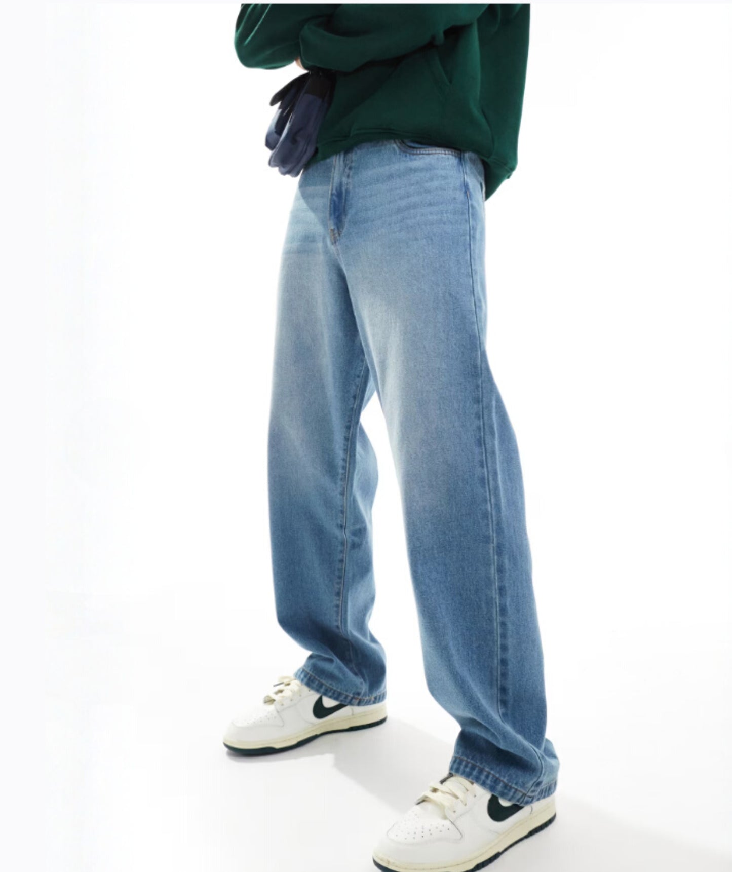 Blue Baggy Wide-Leg Jeans