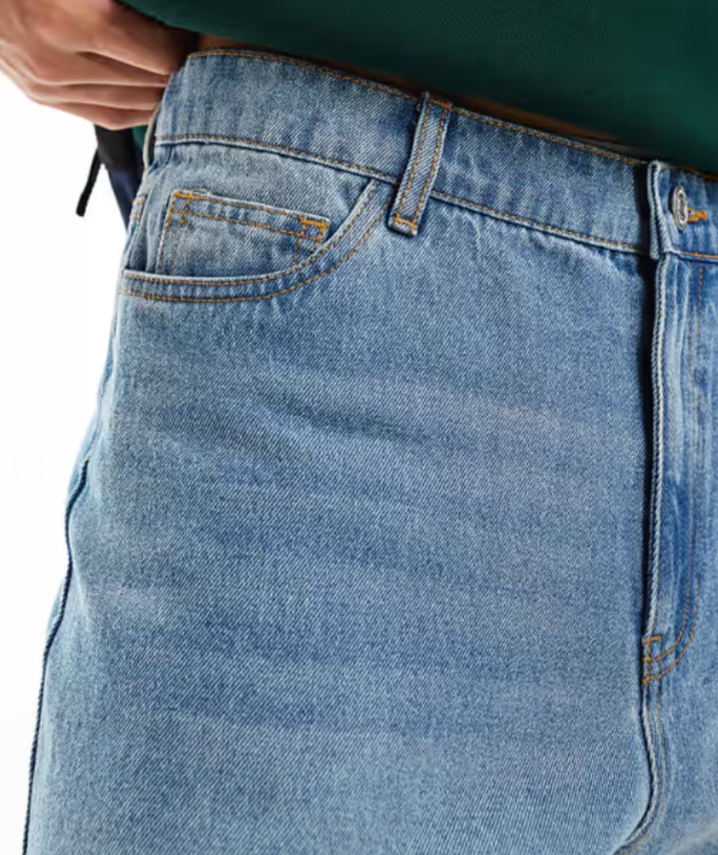 Blue Baggy Wide-Leg Jeans