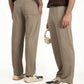 Two views of beige pants worn by a person on a white background