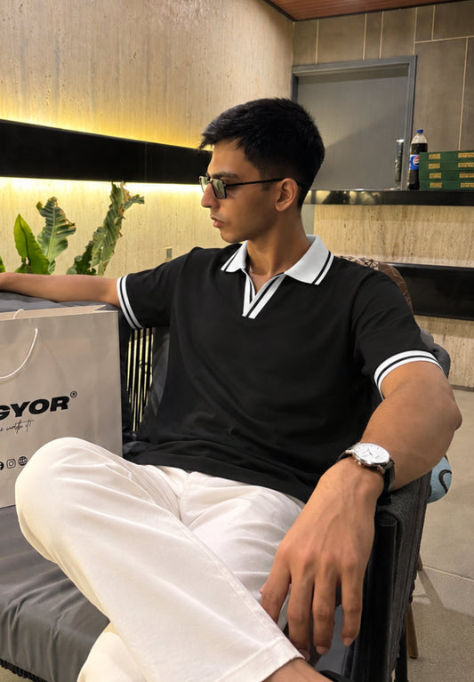 Classic Collar Black Polo