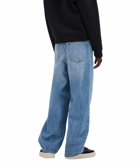 Blue Baggy Wide-Leg Jeans