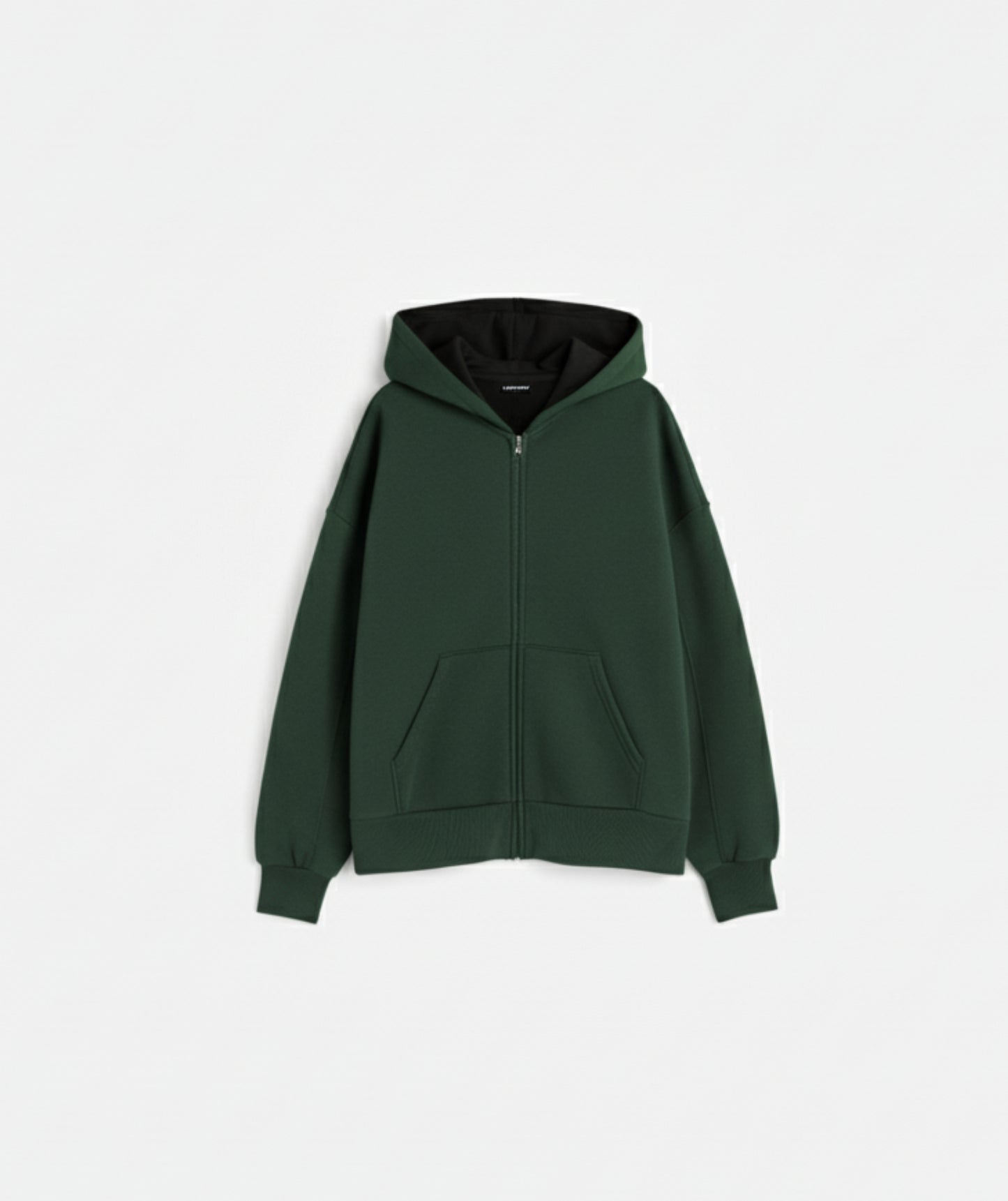Bottle Green Heavweight Zipper Oversized Hoodie