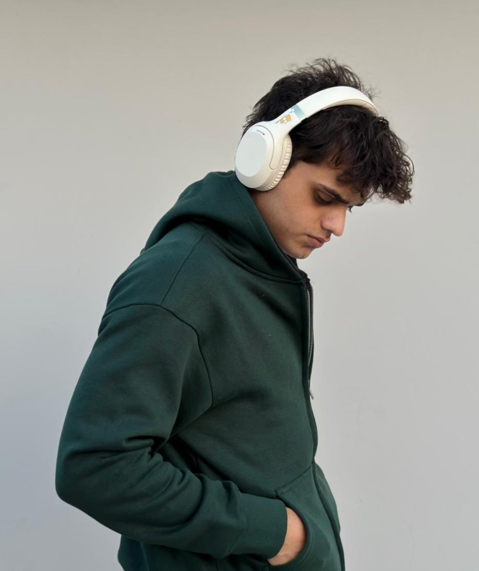 bottle green zipper oversized hoodie in Pakistan for men