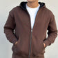 Brown Heavyweight Oversized Zip Hoodie
