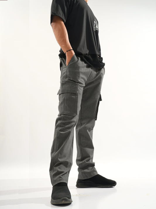 Straight-fit Grey Cargo Pants