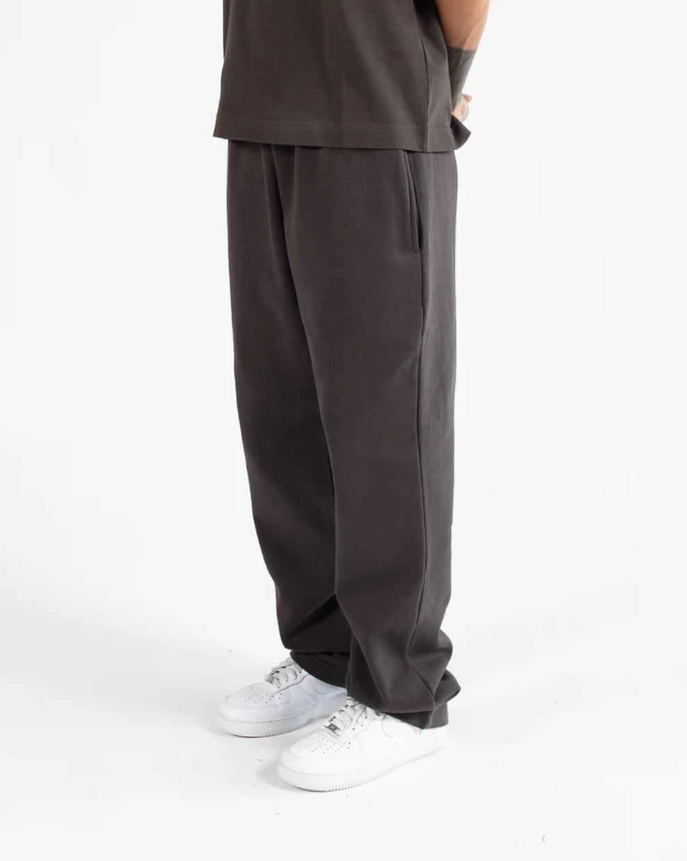 Grey Straight-Leg Sweatpants