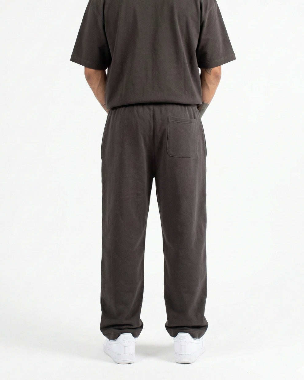 Grey Straight-Leg Sweatpants