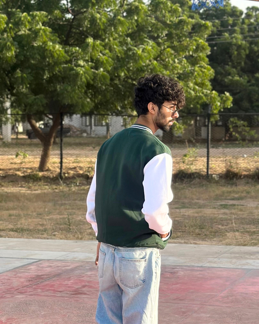 Bottle Green Varsity Jacket
