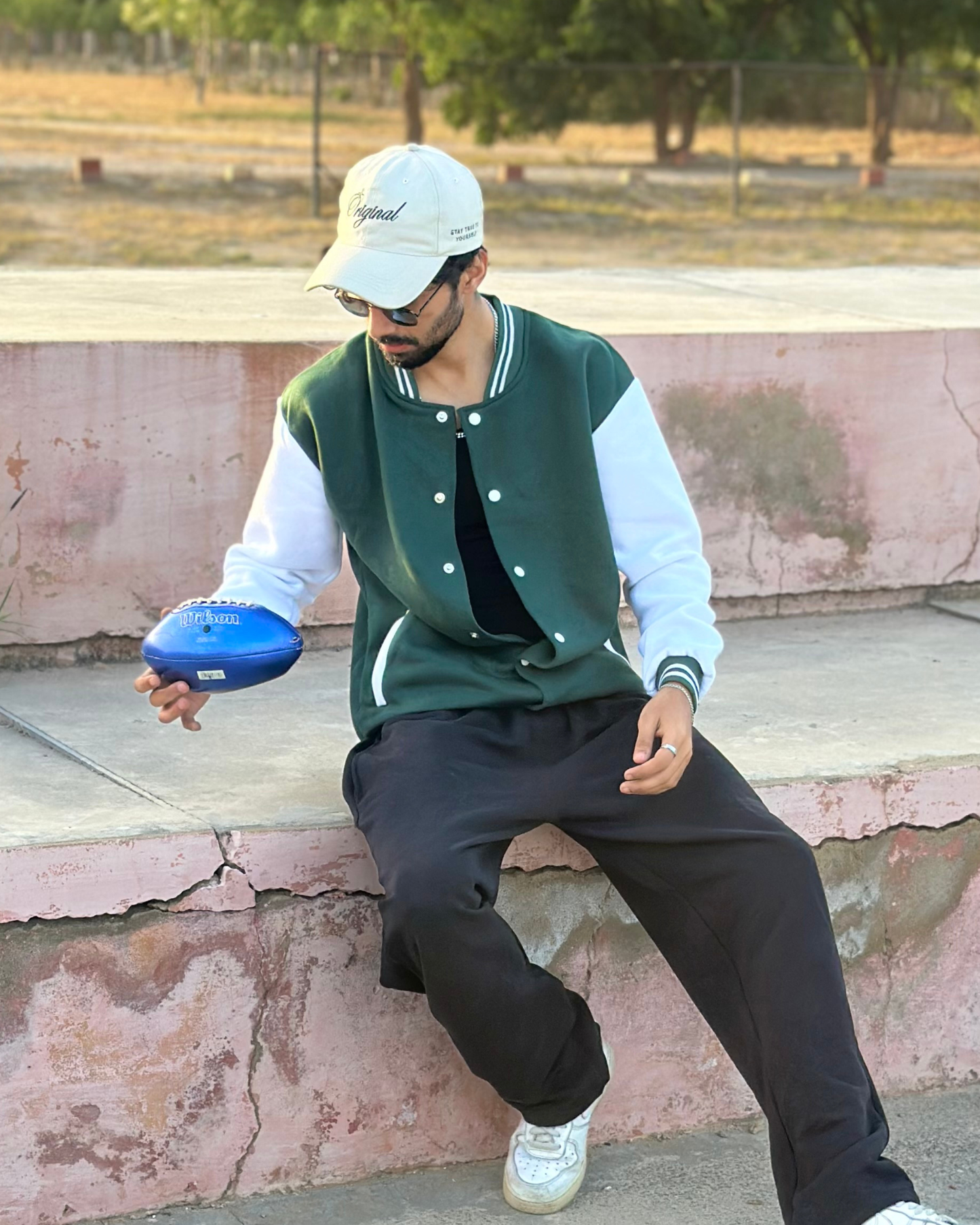 Bottle Green Varsity Jacket