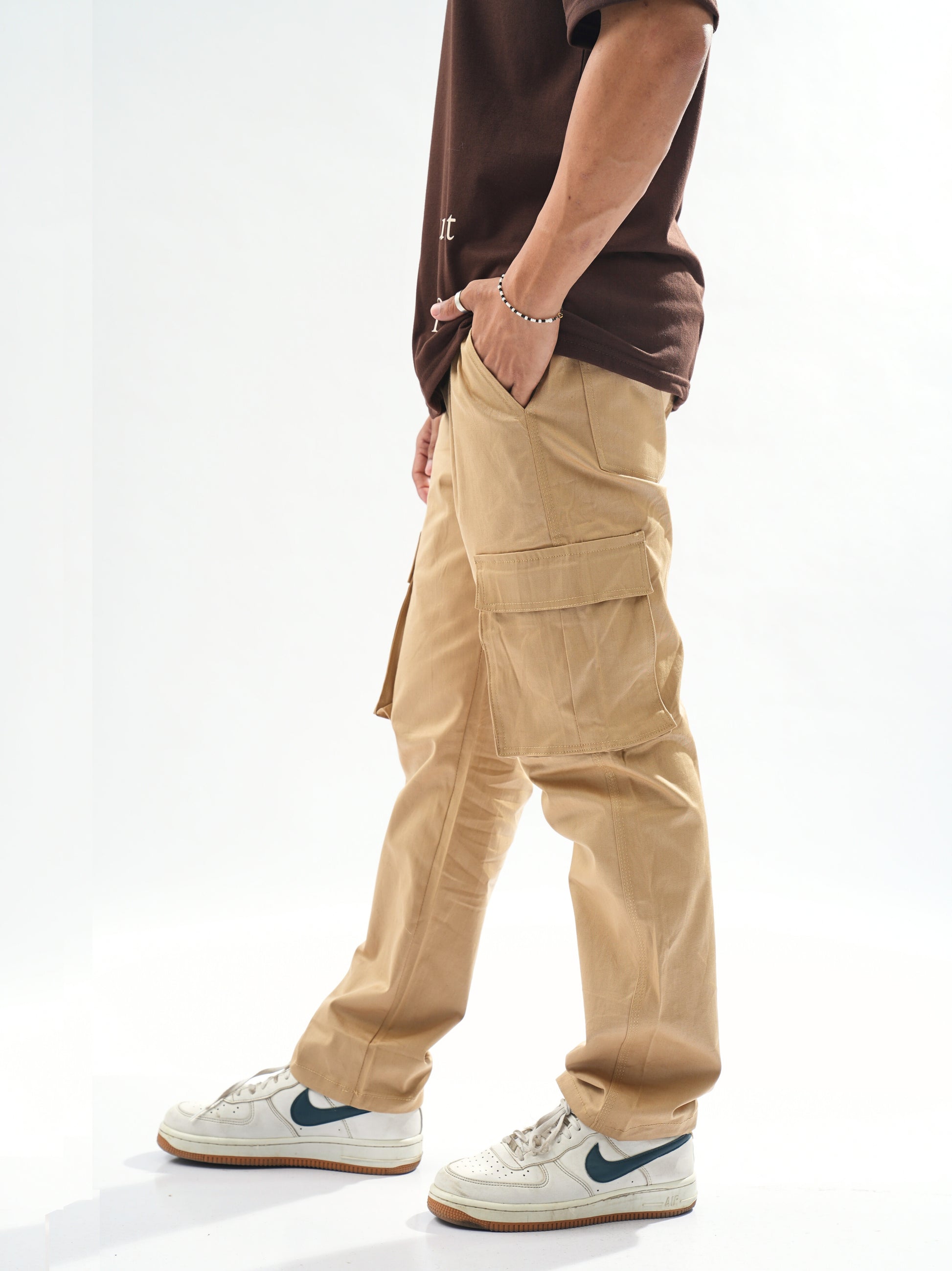 khaki staight cargo pants