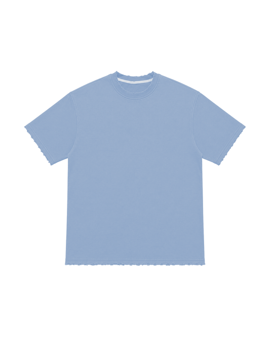 Damaged Light Blue Terry - Oversized Tee