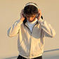 cream zipper hoodie oversized in Pakistan