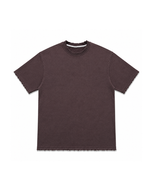 Damaged Maroon Terry - Oversized Tee