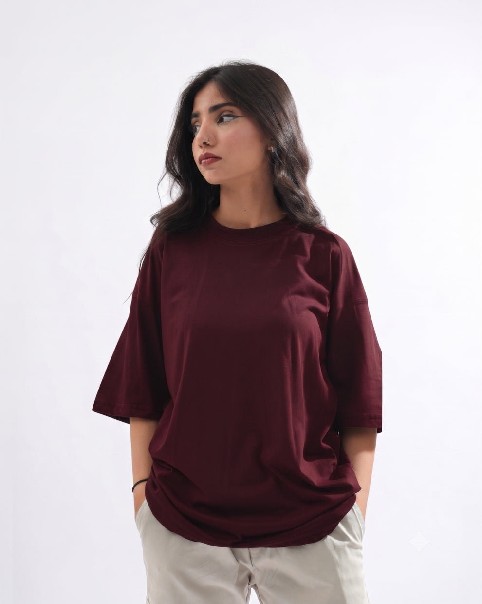 Oversized Tee - Maroon