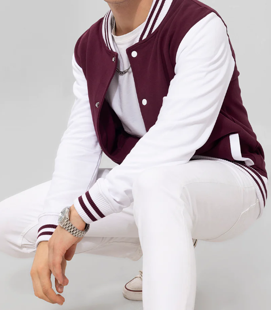 Maroon Varsity Jacket VIBGYOR