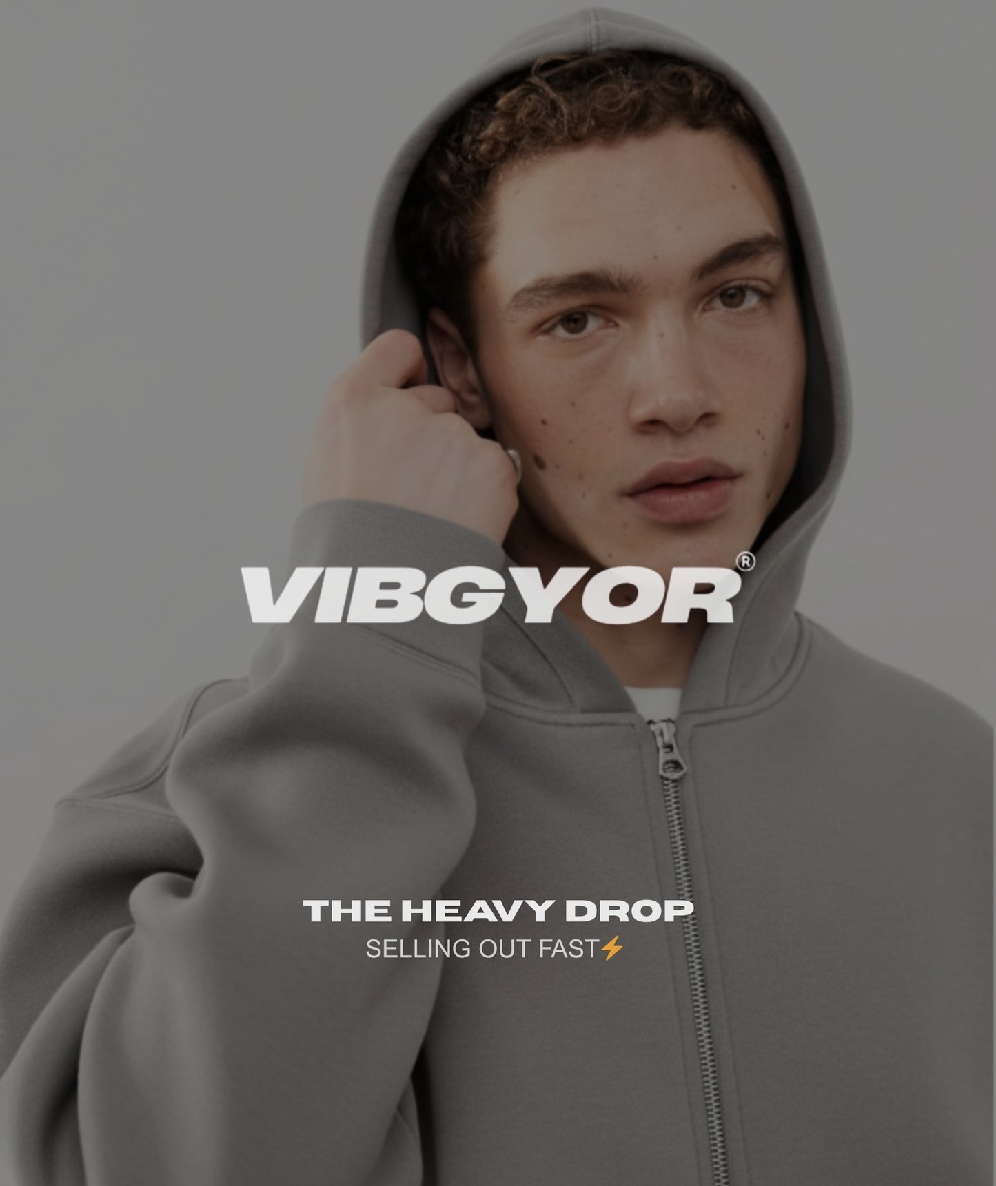 Ash Heavyweight Oversized Zip Hoodie