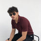 maroon polo shirt for men