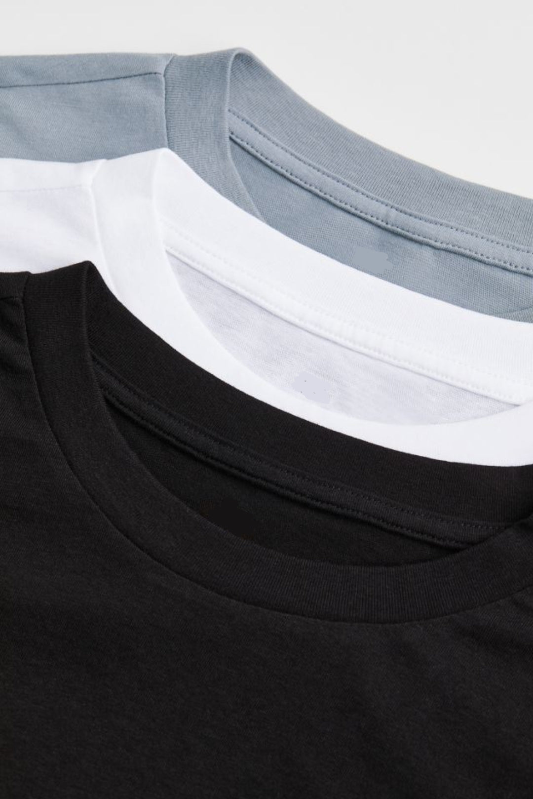 long sleeve pack of 3 black white grey